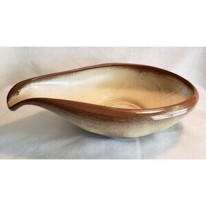 Frankoma Pottery Centerpiece Bowl Desert Gold Sapulpa 60s Spouted Flower Dish
